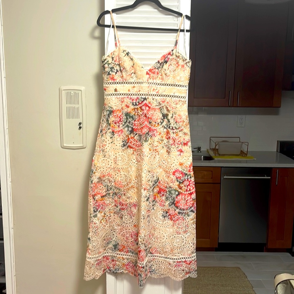 Zimmerman floral open lace midi dress